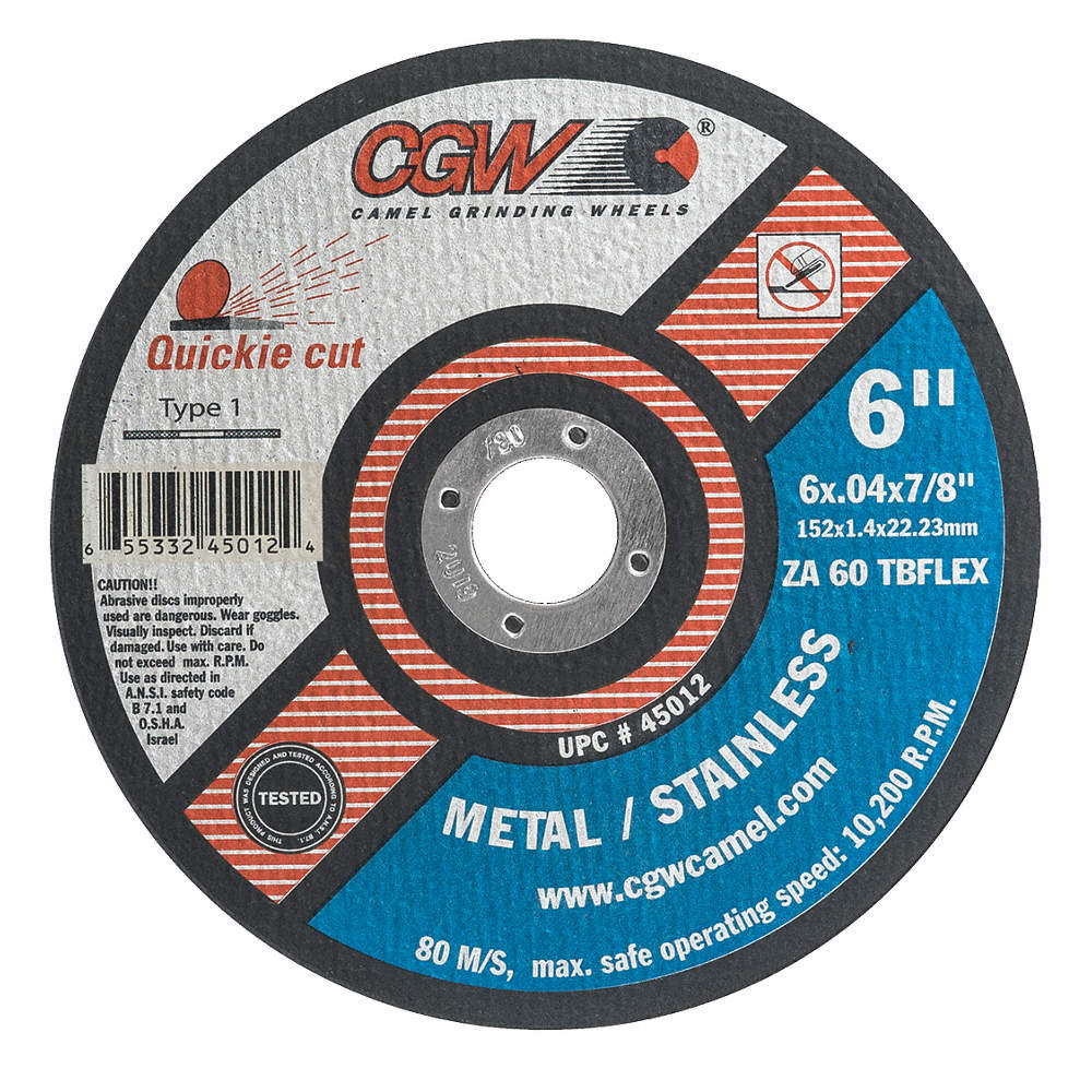 Picture of CGW "Camel" Abrasive 4 × .040 × 5/8 A60 Tb-Flex A/O Reinforce